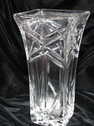 Vintage Made In Poland 24 Lead Crystal Hand Cut 10 Inch Vase