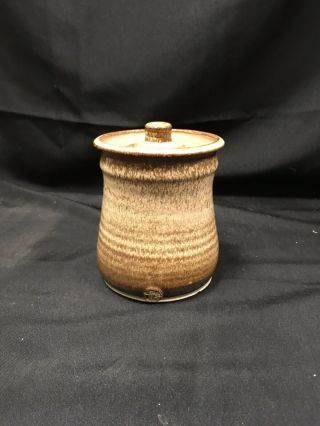 Vintage Hand Made Pottery Jar With Lid