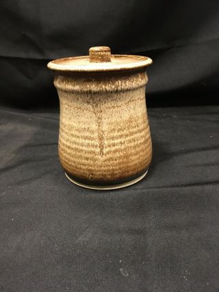 Vintage Hand Made Pottery Jar With Lid 3