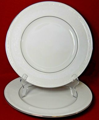 Noritake China Whitecliff Platinum 4251 Salad Dessert Plate - Two (2) 8 - 1/2 "