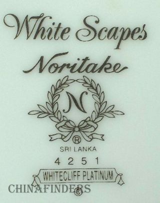 NORITAKE china WHITECLIFF Platinum 4251 Salad Dessert Plate - Two (2) 8 - 1/2 