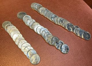 Unc / Bu 1943 S Lincoln Steel Wheat Penny Roll 50 Coins All Minor Imperfections