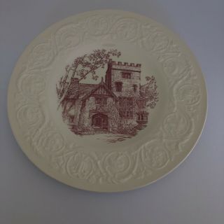 Wedgwood Stan Hywet Hall Gardens Akron Ohio Mulberry & Ivory Dinner Plate 10.  5 