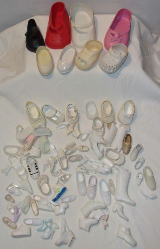 Vintage Doll Shoes & Boot Singles Of All Sizes - Tiny,  Barbie To Large Doll -