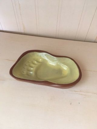 Pigeon Forge Pottery TN Bear paw Foot print Yellow and Red clay Trinket/Ashtray 2