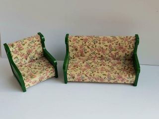 Vintage Sylvanian Families Dolls House Furniture Chairs Sofa Couch