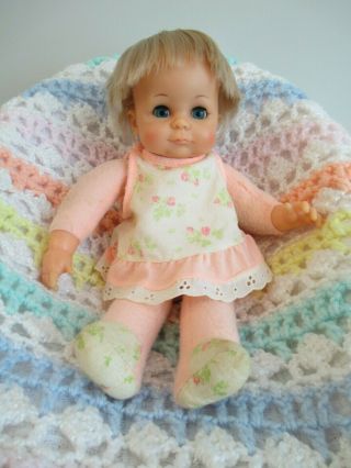Cutest Little Vintage Vinyl & Cloth Baby Doll By Ideal Toy,  1971