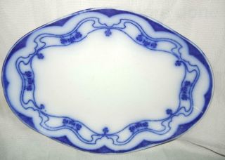 Antique 10 3/4 " Wharf Pottery Flow Blue Paris Platter