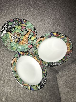 Ultra Porcelain - - Sakura - - Magic Jungle Salad Plate - - 1995 Set Of 3