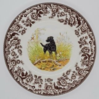 Spode Woodland Black Labrador Salad Plate | 7 3/4 " | Made In England