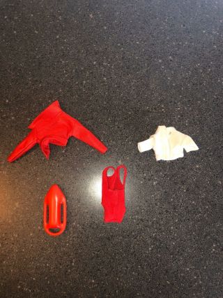 1994 BAYWATCH Barbie Doll lifegaurd Accessories: swimsuit rafts & outfit 3