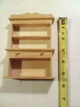 2 EHI Dollhouse Miniature Furniture Natural Unfinished Wood Hutch Curio Cabinet 2