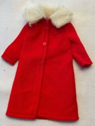 Vintage Barbie Cold Snap 3429 Red Coat With White Collar