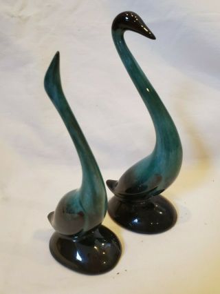 Blue Mountain Pottery Long Necked Geese Mcm Set Of 2