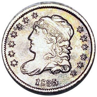 1835 Capped Bust Silver Half Dime,  5c Philadelphia