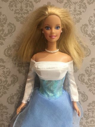Mattel 1966 Vintage Barbie In Blue Ball gown With Shoes Jewellery 2