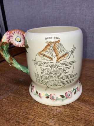 Vintage Daisy Bell Crown Devon Fielding’s Mug,  Stein,  Tankard Pottery,  Musical 2