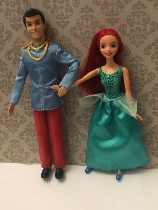 Disney Princess Mattel Dolls The Little Mermaid Prince Eric Dolls Set Of 2