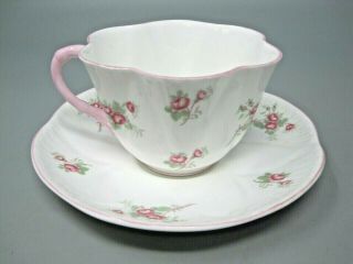 Vintage Shelley Bridal Rose Spray Tea Cup Saucer 13545 England Fine Bone China