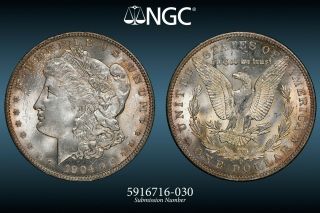 Ngc Ms - 65 1904 - O Morgan Dollar,  Lightly Toned,  Blazing Specimen.