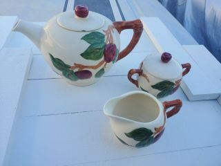 Vintage Franciscan Apple Teapot Creamer & Sugar Set 2