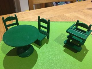 Sylvanian Families Vintage Furniture Table And Chairs High Chair