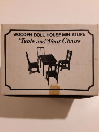 Wooden Doll House Miniature Table And 4 Chairs Box Chadwick - Miller,  Inc.