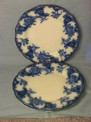 Set Of 2 Antique Wharf Pottery England Lois Pattern Dinner Plates (10 Inch)