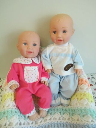 Twins Two Adorable All Vinyl Baby Dolls By Goldberger Classic
