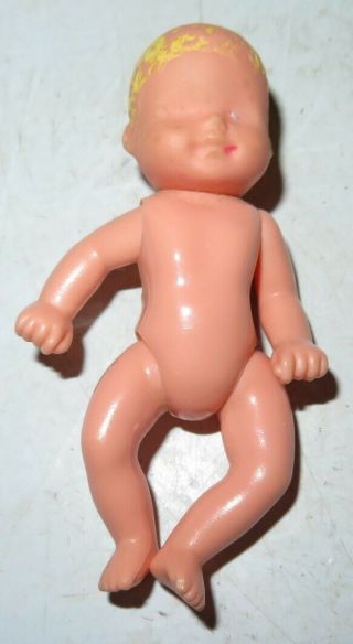 1990 Mattel Magical Mermaids Baby Krissy Jointed Bald Tiny 2 3/4 " Naked Doll