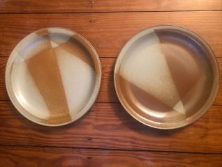 Set Of Two Iron Mountain Stoneware White Top Dinner Plate 11 "