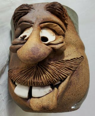 Ugly Face Pottery Mug Vintage,  One - Of - A - Kind,  Buck Teeth