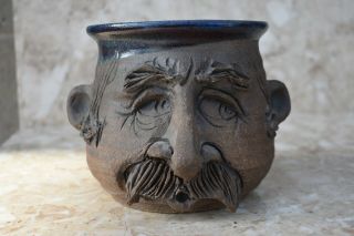 Rare Vintage David Lee Davis Dld Pottery Studio Art Pottery Bowl Man 