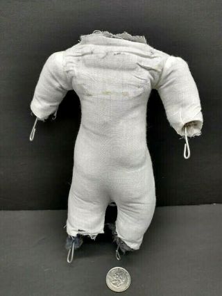 Porcelain Doll Body Stuffed Muslin Torso W/partial Arms And Legs 8.  5 " Tall