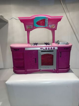 2008 Barbie Doll My Dream House Glam Pink Kitchen Furniture Stove Sink