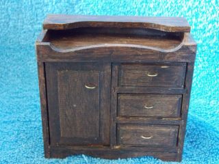 Miniature Dollhouse Wood Stained Dry Sink