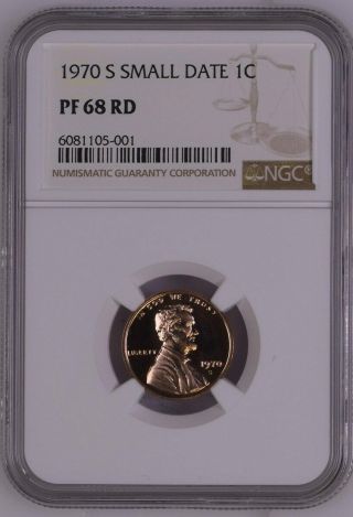 1970 S Small Date Proof Lincoln Penny Ngc Pf 68 Red