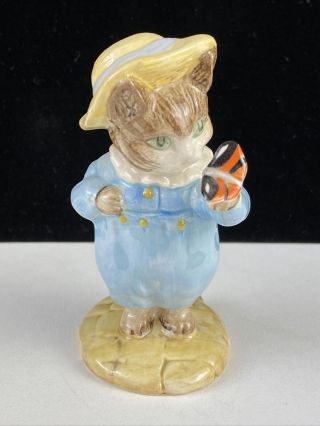 Vintage Porcelain Beatrix Potter Beswick England,  Tom Kitten & Butterfly 1987