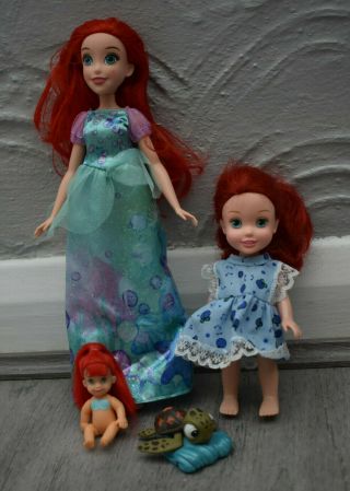 Disney Princess Ariel Little Mermaid Doll,  Baby & Accessories Bundle