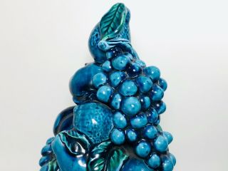 Vintage Inarco Indigo Blue Ceramic Pottery Fruit Tower Centerpiece E2267 3