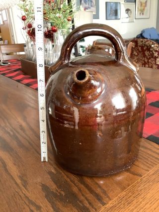 Unique Antique Brown Stoneware Gallon Jug