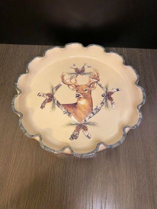 Home&garden Party Ltd Stoneware North Woods Deer Serving Tray 2004