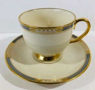 Lenox Mckinley Fine Ivory Bone China Cup And Saucer In Presidential Line
