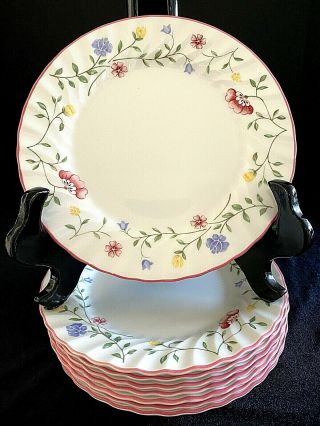 4 Johnson Bros Summer Chintz Salad Plate Fine China Fluted Floral 7.  5 "