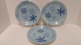 Home Winter Frost Snowflakes Salad Dessert Plates Set Of 3