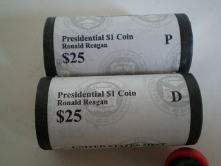 2016 P&d 2 Roll Set Ronald Reagan (50 Presidential $1.  Coins)