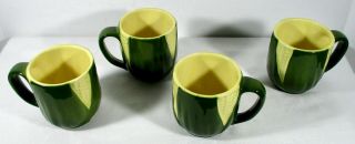 4 Shawnee Pottery 8 Oz Corn King 3 1/2 " Cups Mugs 69