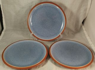 Set Of 3 Denby Juice Berry (blue) 8 7/8 " Salad Plates