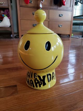 Mccoy 235 Cookie Jar Have A Happy Day Yellow Smiley Face