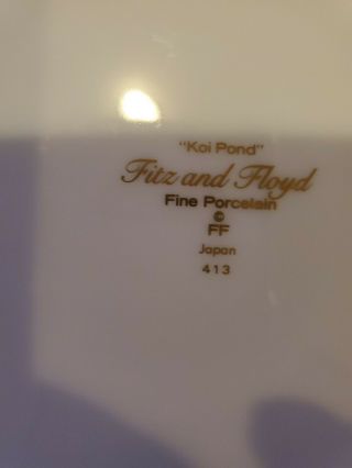 HTF FITZ AND FLOYD KOI POND PORCELAIN CHINA DINNER PLATE RETIRED JAPAN 1989 - 1991 3